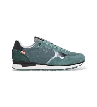 per uomo PMS400005 Sneakers verdi Brit Flyer (41), Basso, Stringhe, Casual, Verde Pelle