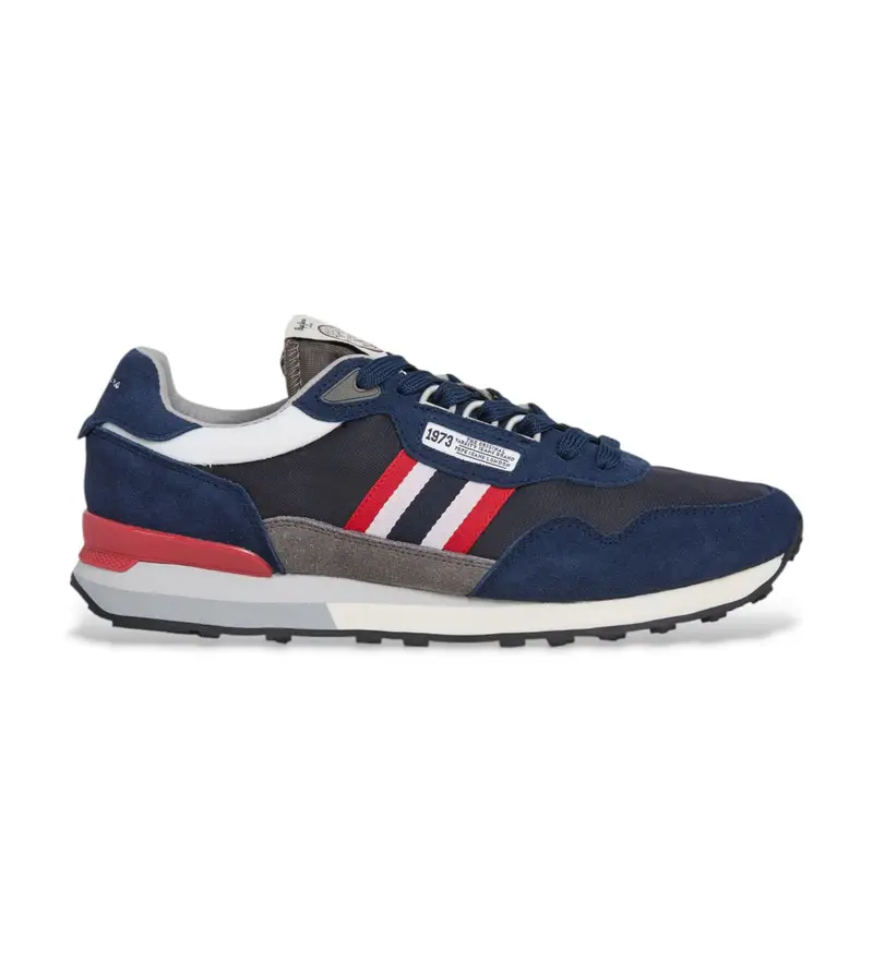 per uomo. PMS400010 KINGSTON COLLEGE M (41), Pelle, Basso, Stringhe, Casual, Navy