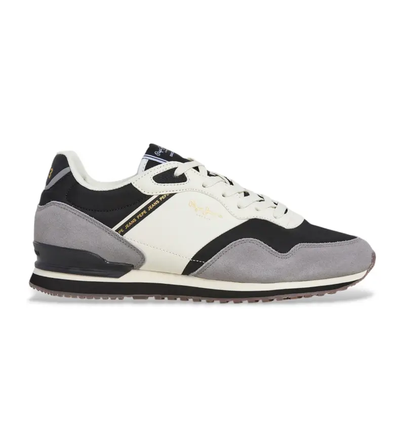 per uomo. PMS400014 Sneakers grigie del London College (41), Basso, Stringhe, Casual, Grigio Pelle
