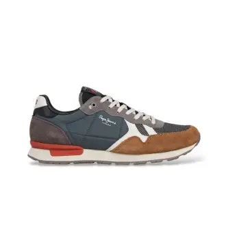 per uomo PMS400021 Sneakers grigie Brit Essence (40), Basso, Stringhe, Casual, Grigio Pelle