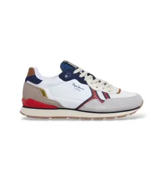 per uomo PMS400026 Sneakers bianche Brit Active (40), Bianco, Basso, Stringhe, Casual Pelle