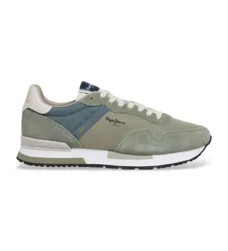 per uomo PMS400037 Sneakers verdi Hailon Basic (41), Tessuto, Basso, Stringhe, Casual, Verde Pelle