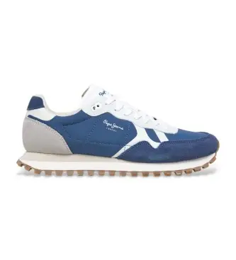 per uomo PMS40034 Sneakers Brti-On Master in pelle blu (41), Basso, Camoscio, Stringhe, Casual