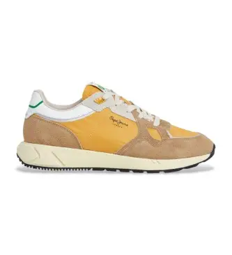 per uomo PMS600001 Sneakers in pelle gialla Marlon Vibe (40), Basso, Stringhe, Casual, Giallo