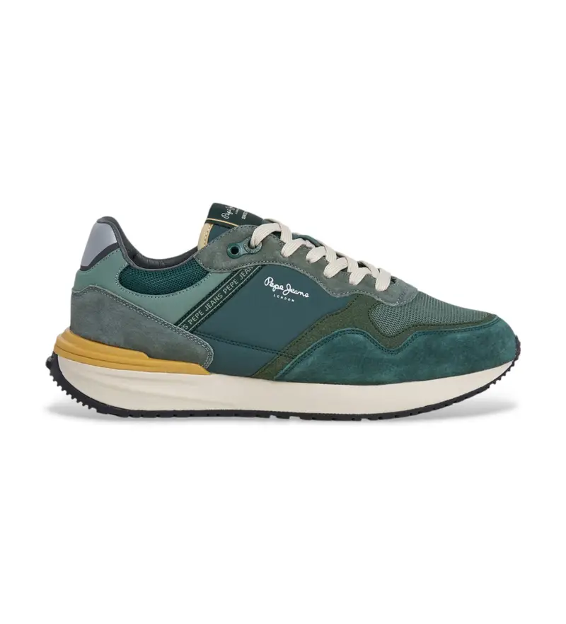 per uomo. PMS600009 Sneakers Buster Pro Main in pelle verde (41), Basso, Stringhe, Casual