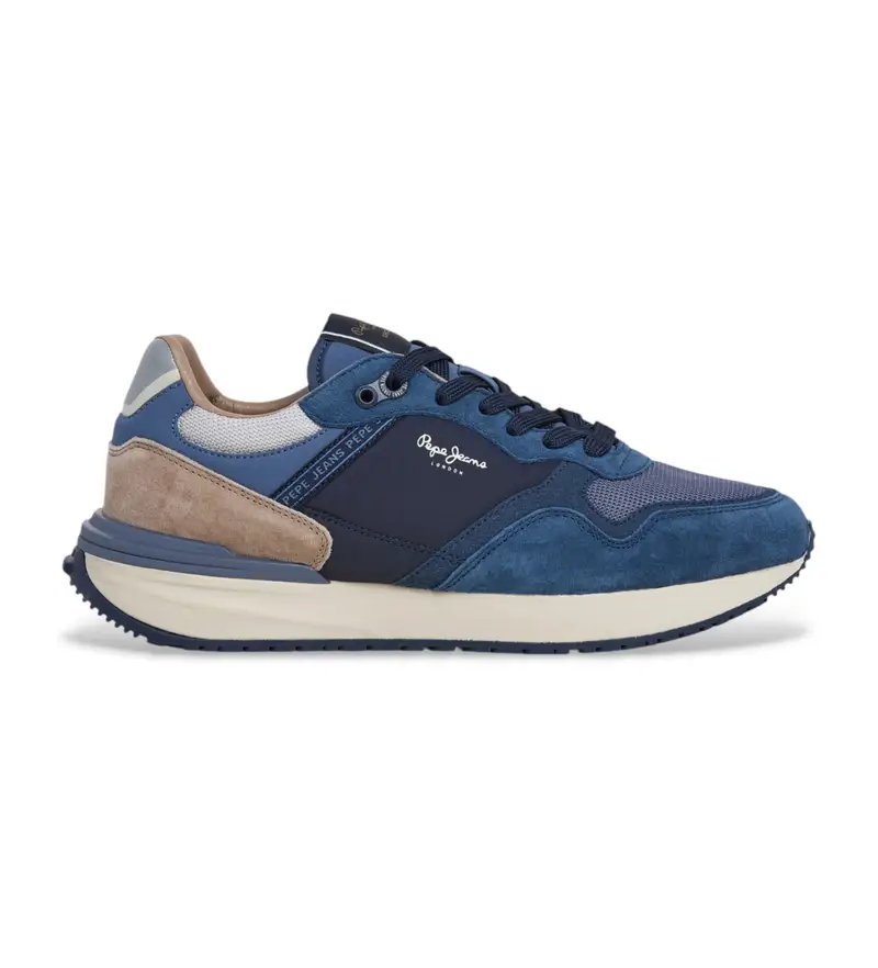 per uomo PMS600009 Sneakers in pelle blu Buster Pro Main (41), Basso, Stringhe, Casual