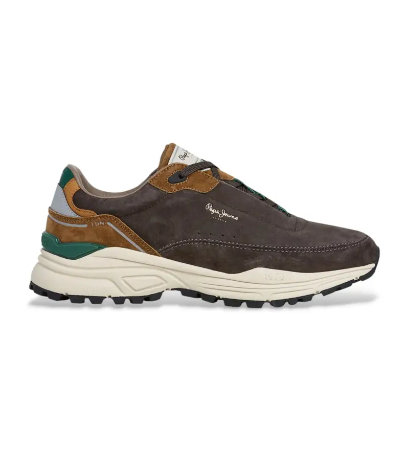 per uomo PMS600012 Sneakers in pelle marrone Darren Cliff (41), Basso, Stringhe, Casual