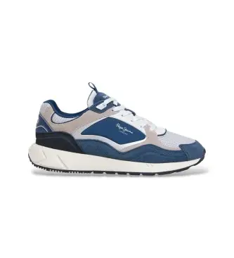 per uomo PMS600017 Sneakers in pelle blu Marlon Grade (40), Basso, Stringhe, Casual