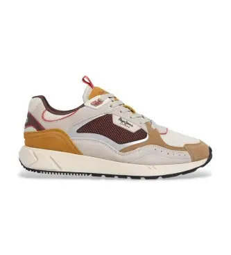 per uomo PMS600018 Sneakers Marlon Sporty in pelle beige (40), Basso, Stringhe, Casual