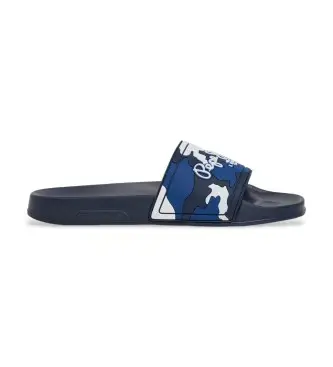 per uomo PMS700026 Infradito con cursore in mimetica marina (40), Basso, Nessuno, Beachwear, Navy Blu