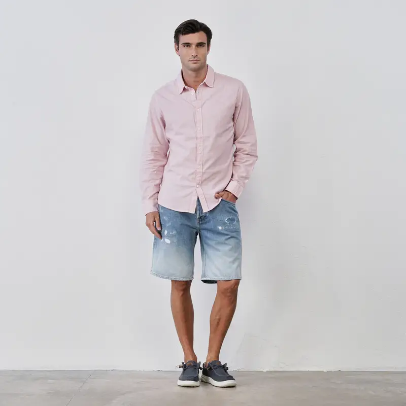 Shorts azzurri da uomo in denim con tasche