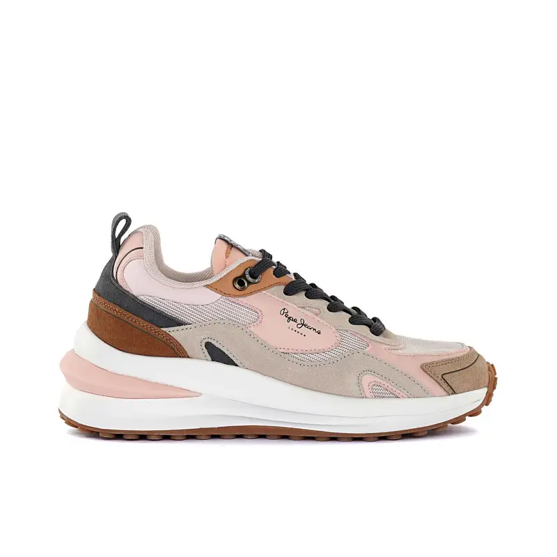 Sneakers beige da donna con suola chunky
