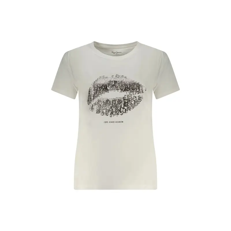 T-Shirt Maniche Corte Donna Bianca Stampa Bianco