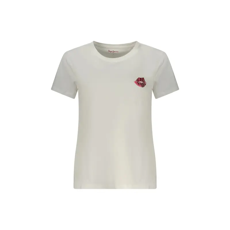 T-Shirt Maniche Corte Donna Bianca Stampa Logo Bianco