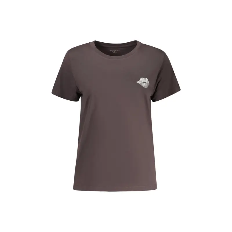 T-Shirt Maniche Corte Donna Nera Stampa Logo Nero