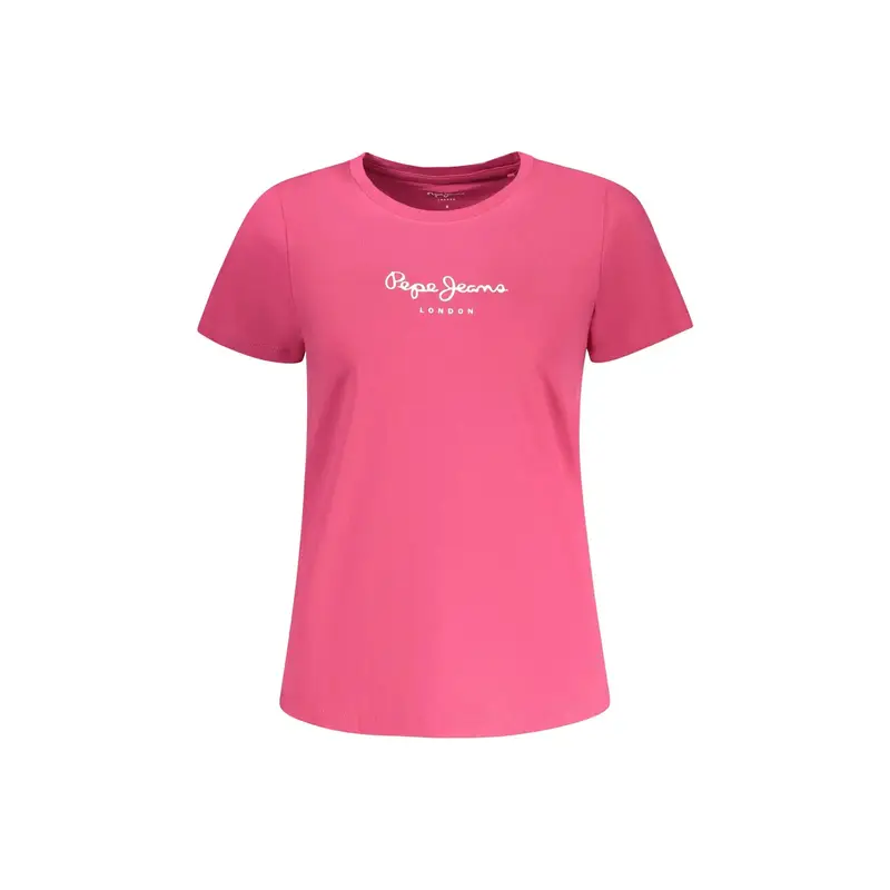 T-Shirt Maniche Corte Donna Rosa Stampa Logo