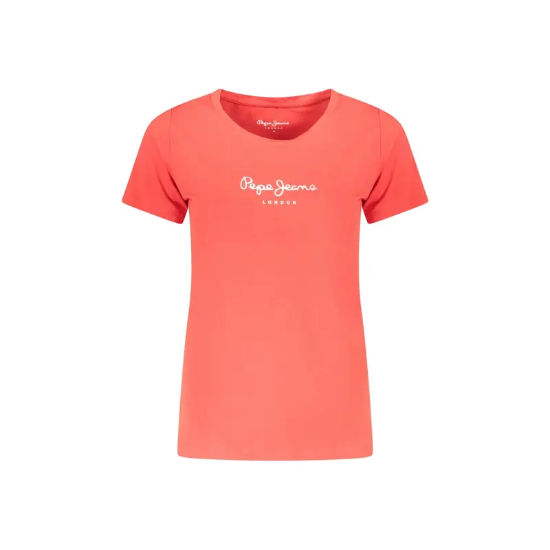 T-Shirt Maniche Corte Donna Rossa Stampa Logo Rosso