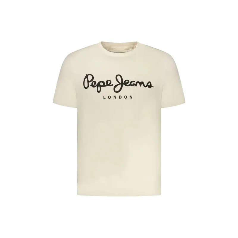 T-Shirt Maniche Corte Uomo beige Stampa Logo