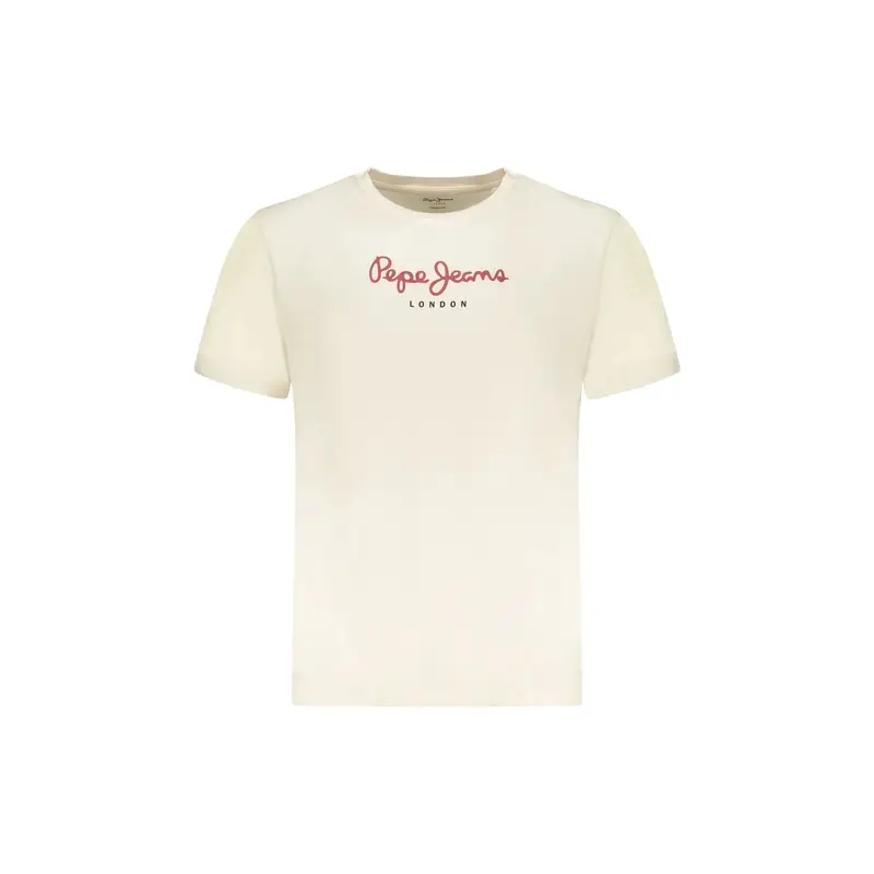 T-Shirt Maniche Corte Uomo beige Stampa Logo