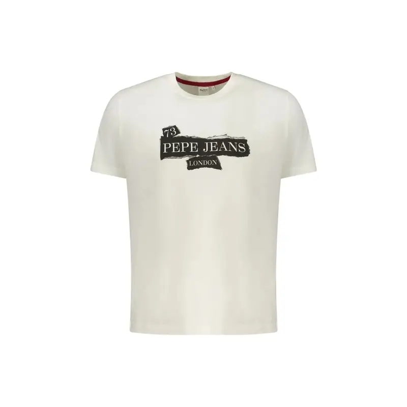 T-Shirt Maniche Corte Uomo Bianca Stampa Logo Bianco