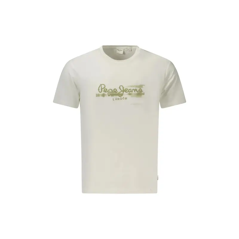 T-Shirt Maniche Corte Uomo Bianca Stampa Logo Bianco