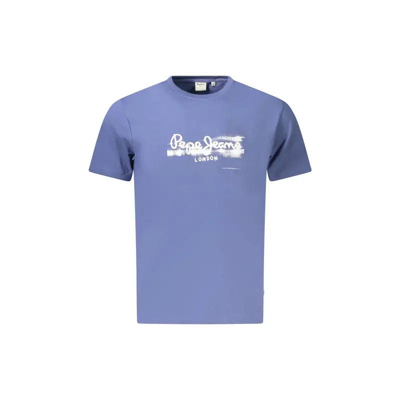 T-Shirt Maniche Corte Uomo Blu Stampa Logo