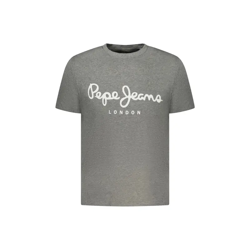 T-Shirt Maniche Corte Uomo Grigia Stampa Logo Grigio