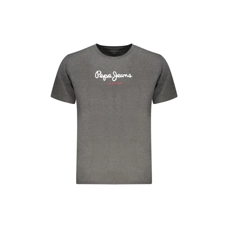 T-Shirt Maniche Corte Uomo Grigia Stampa Logo Grigio