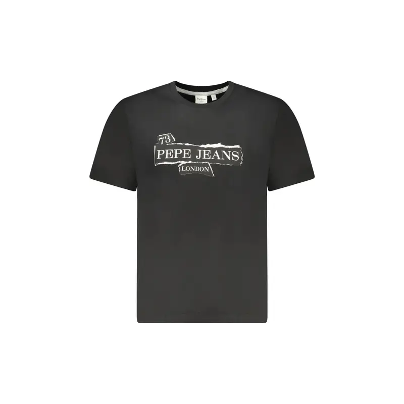 T-Shirt Maniche Corte Uomo Nera Stampa Logo Nero