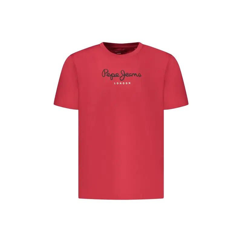 T-Shirt Maniche Corte Uomo Rossa Stampa Logo Rosso
