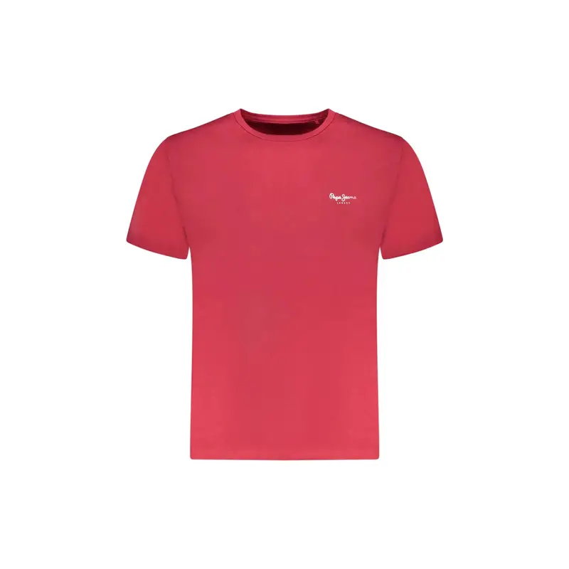 T-Shirt Maniche Corte Uomo Rossa Stampa Logo Rosso