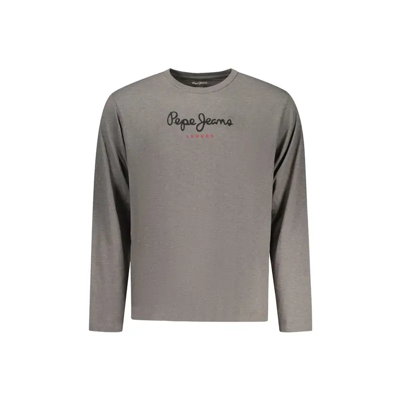 T-Shirt Maniche Lunghe Uomo Grigia Stampa Grigio