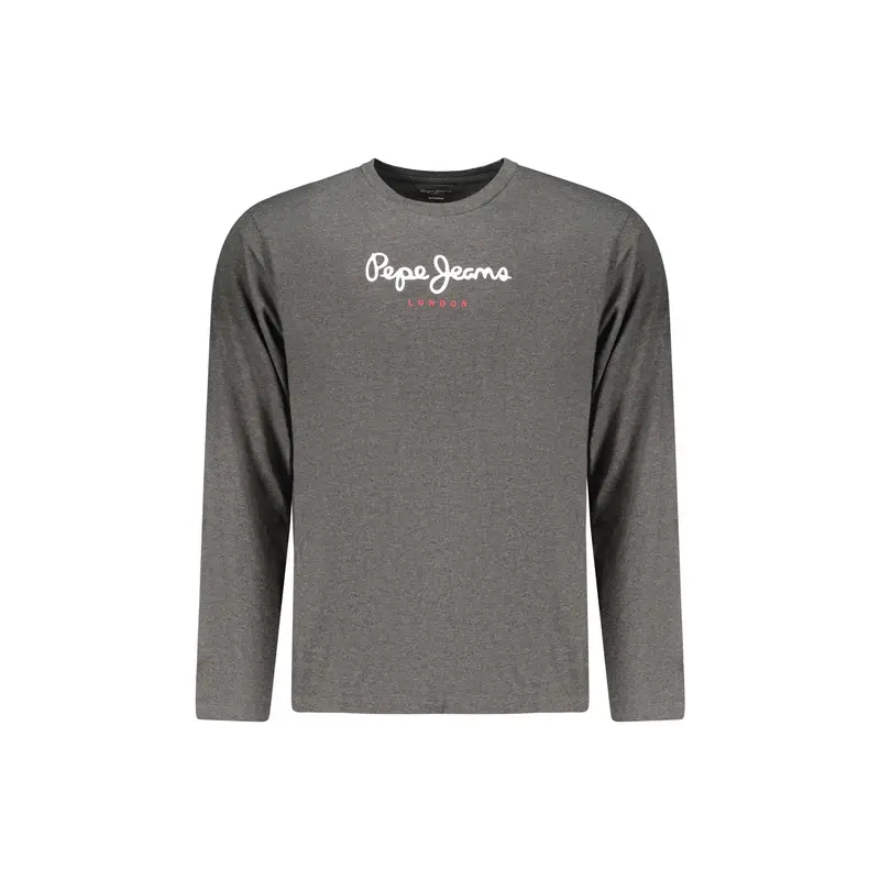 T-Shirt Maniche Lunghe Uomo Grigia Stampa Grigio