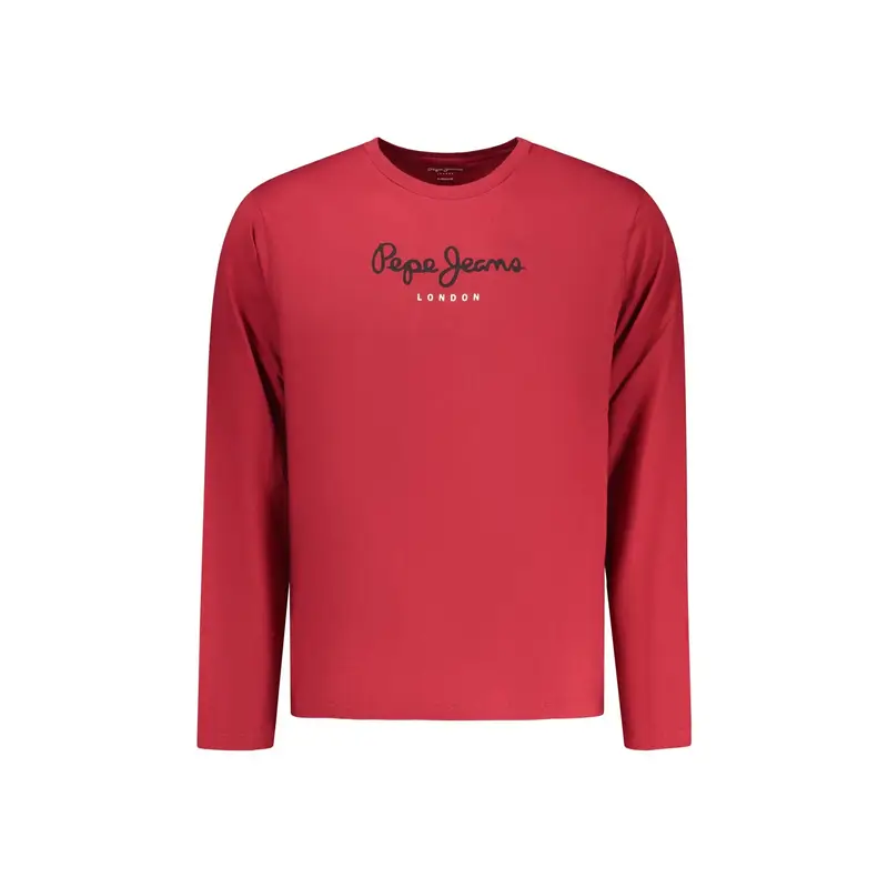 T-Shirt Maniche Lunghe Uomo Rossa Stampa Rosso