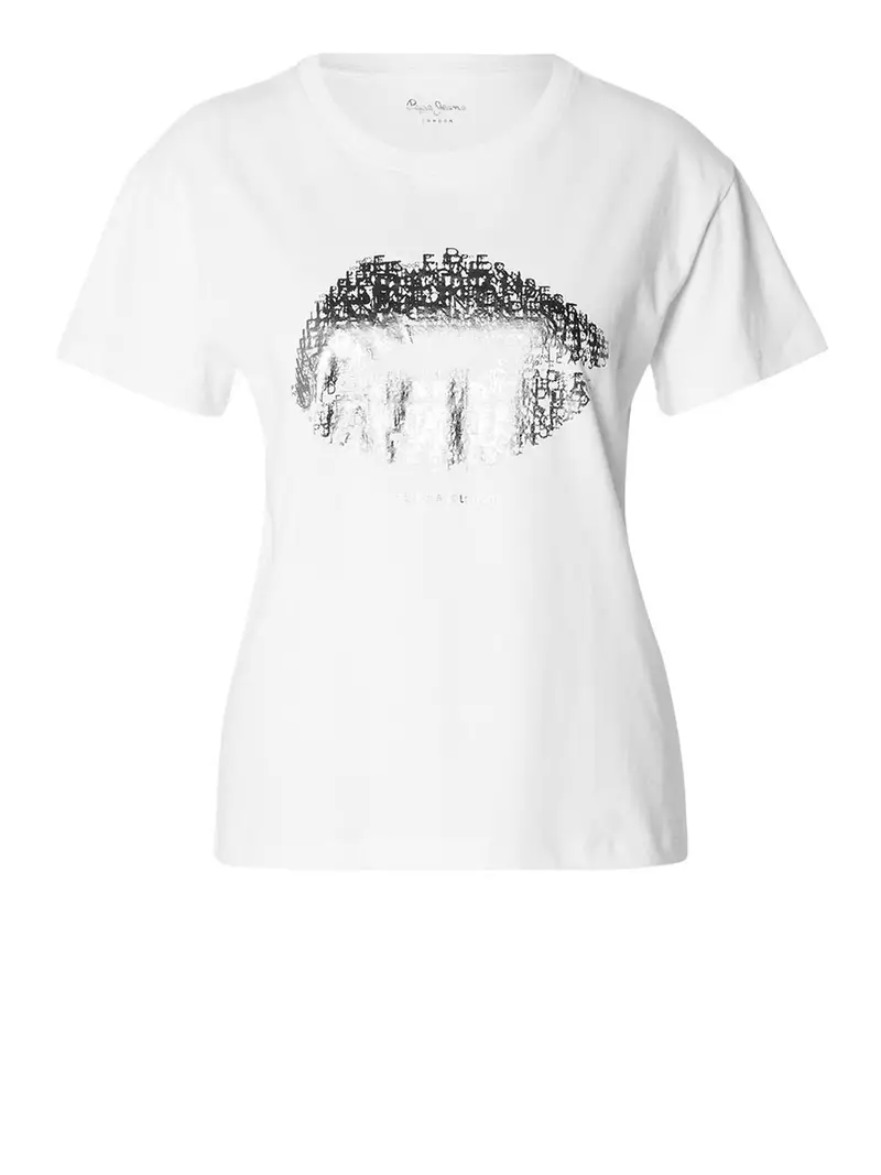 t-shirt pepe jeans ban da donna - bianco