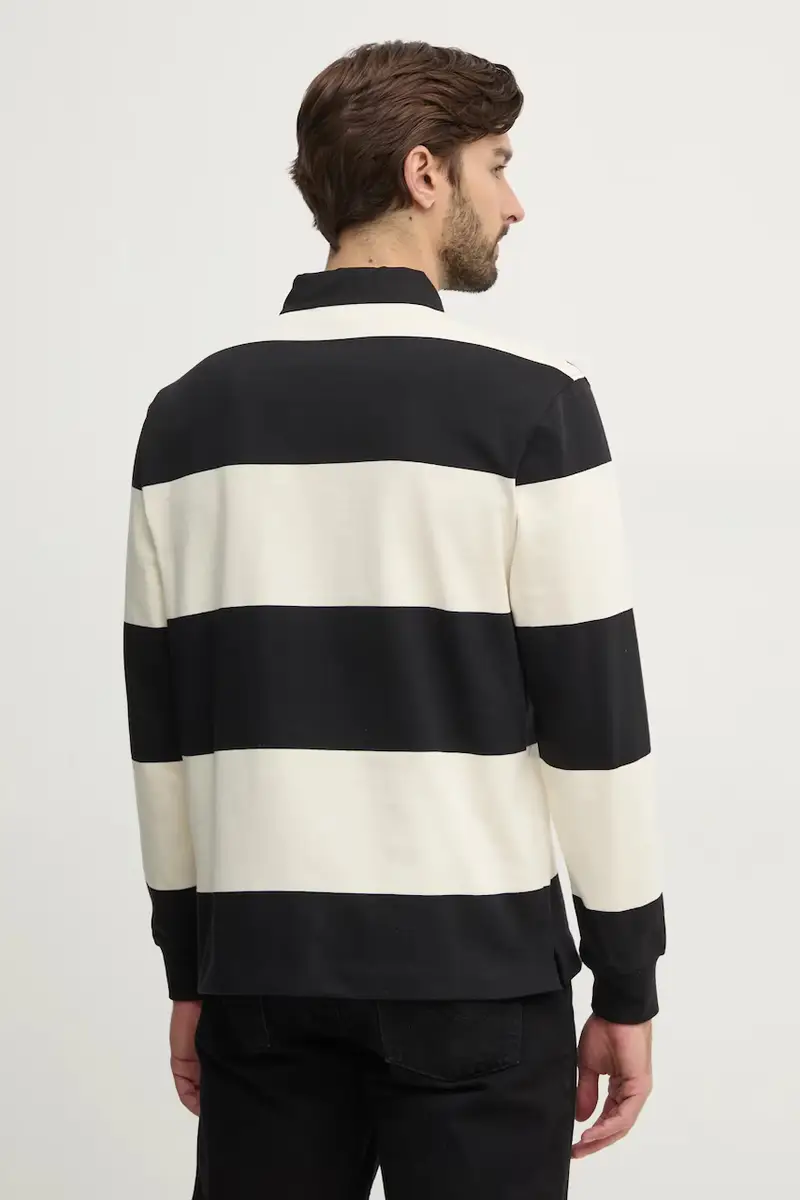 top a maniche lunghe in cotone BRANDON colore nero PM542230 miniatura 3