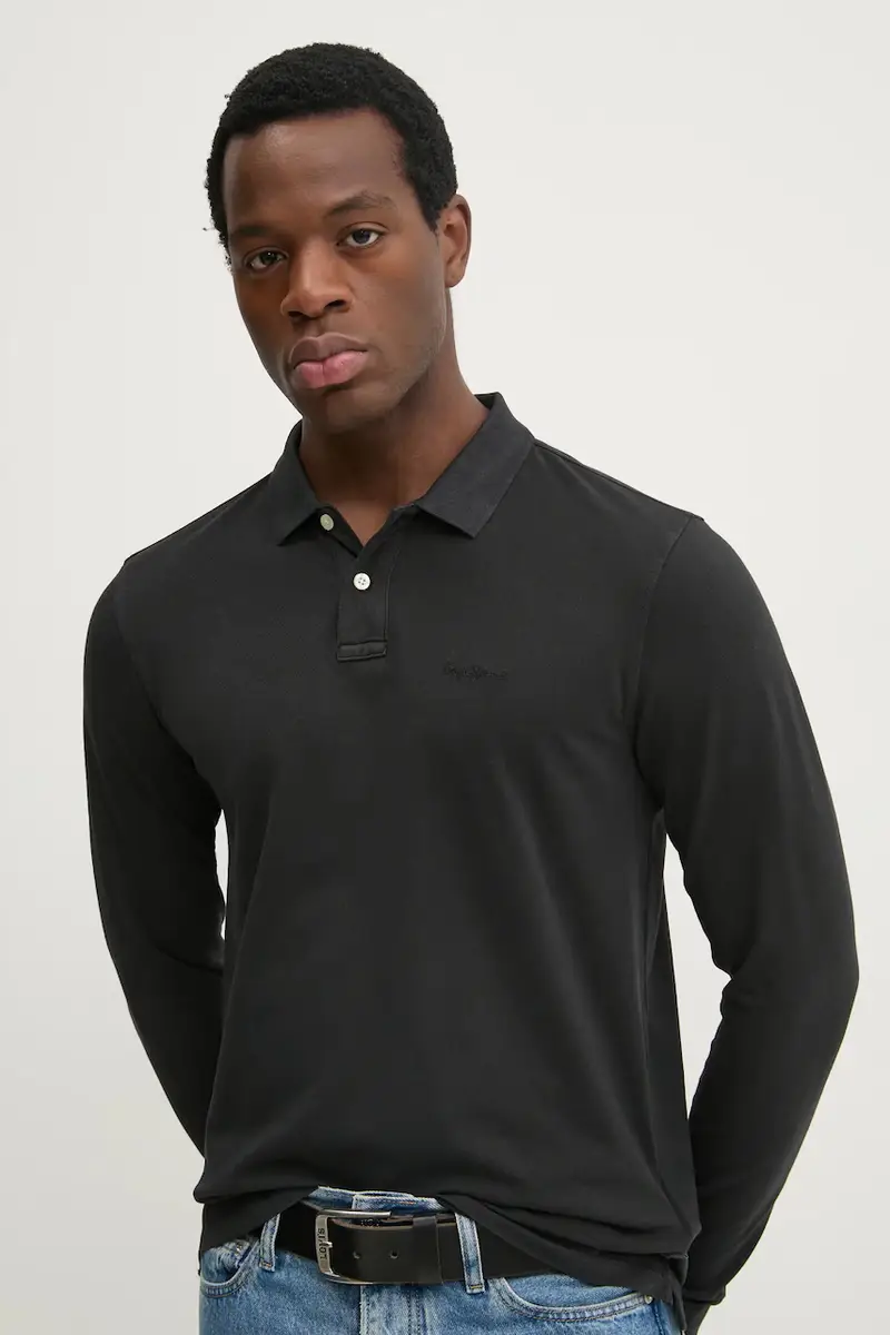 top a maniche lunghe in cotone NEW OLIVER GD LS PM542213 Nero miniatura 4