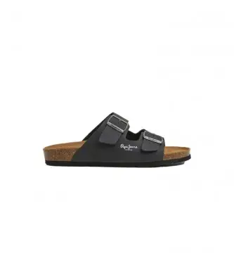 unisex PMS90108 Sandali anatomici Double Kansas neri (44), Nero, Basso, Nessuno, Casual Naturale