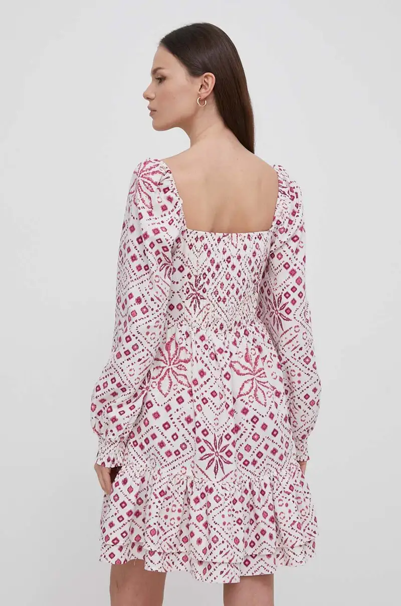 vestito con aggiunta di lino colore bianco miniatura 3