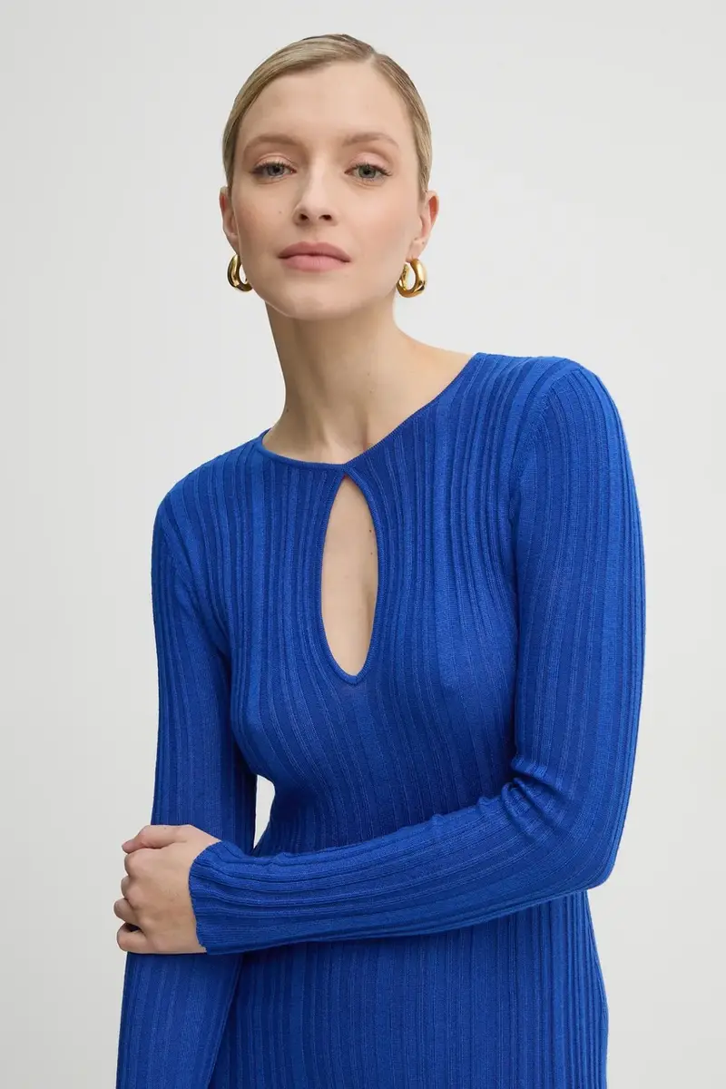 vestito con aggiunta di seta NATASHA colore violetto PL953642 miniatura 4