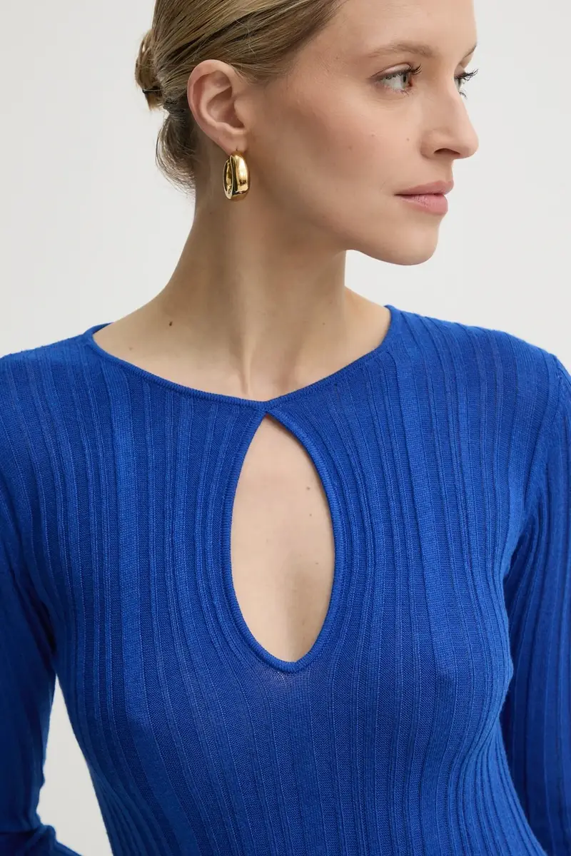 vestito con aggiunta di seta NATASHA colore violetto PL953642 miniatura 5