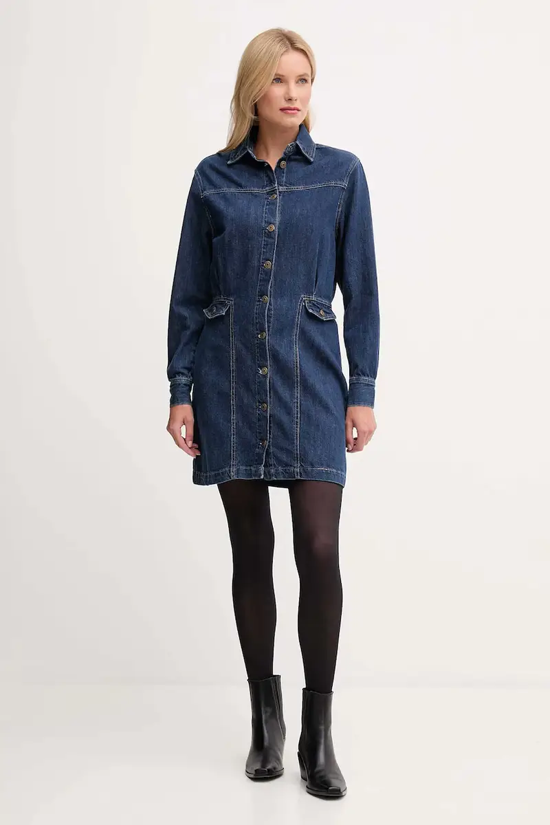 vestito di jeans colore blu PL9537685 miniatura 2