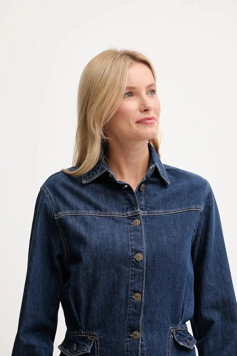 vestito di jeans colore blu PL9537685 miniatura 4