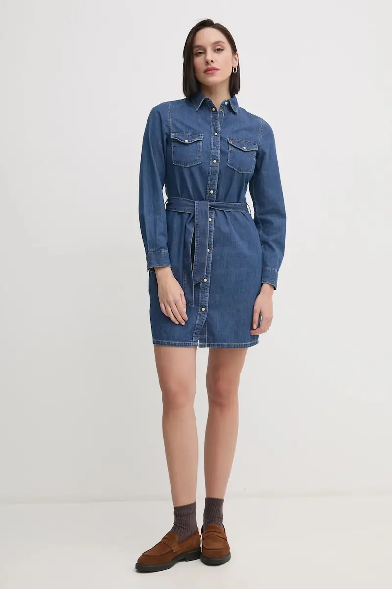 vestito di jeans REGULAR DENIM DRESS colore blu PL953581HX6 miniatura 2