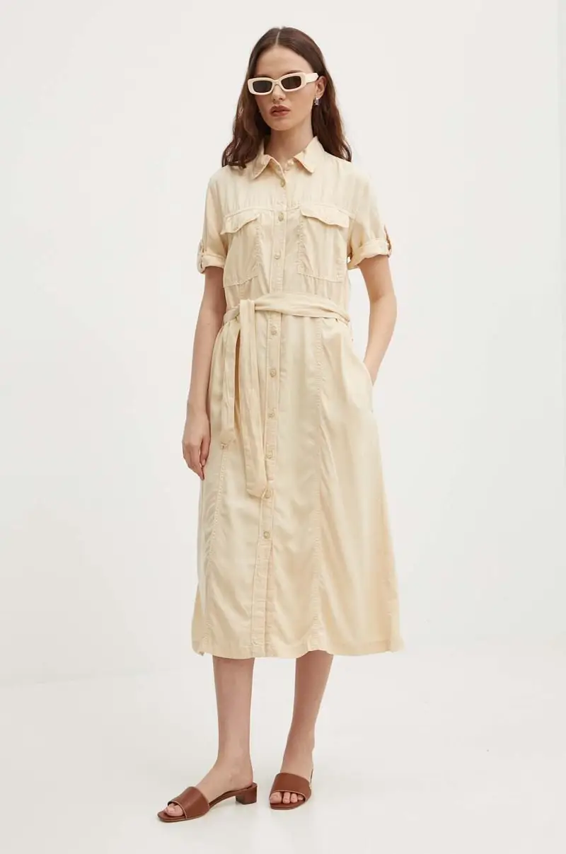 vestito EVELINDA colore beige PL953482 miniatura 2