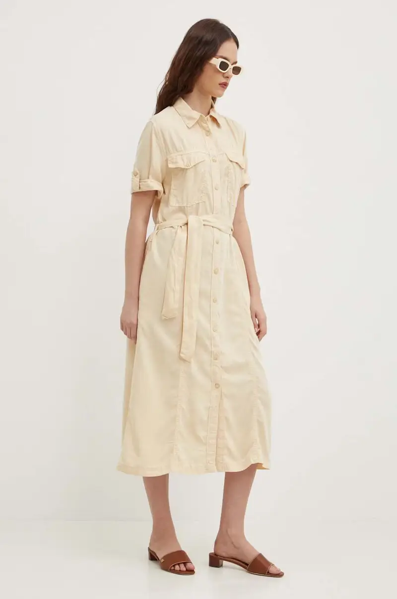 vestito EVELINDA colore beige PL953482