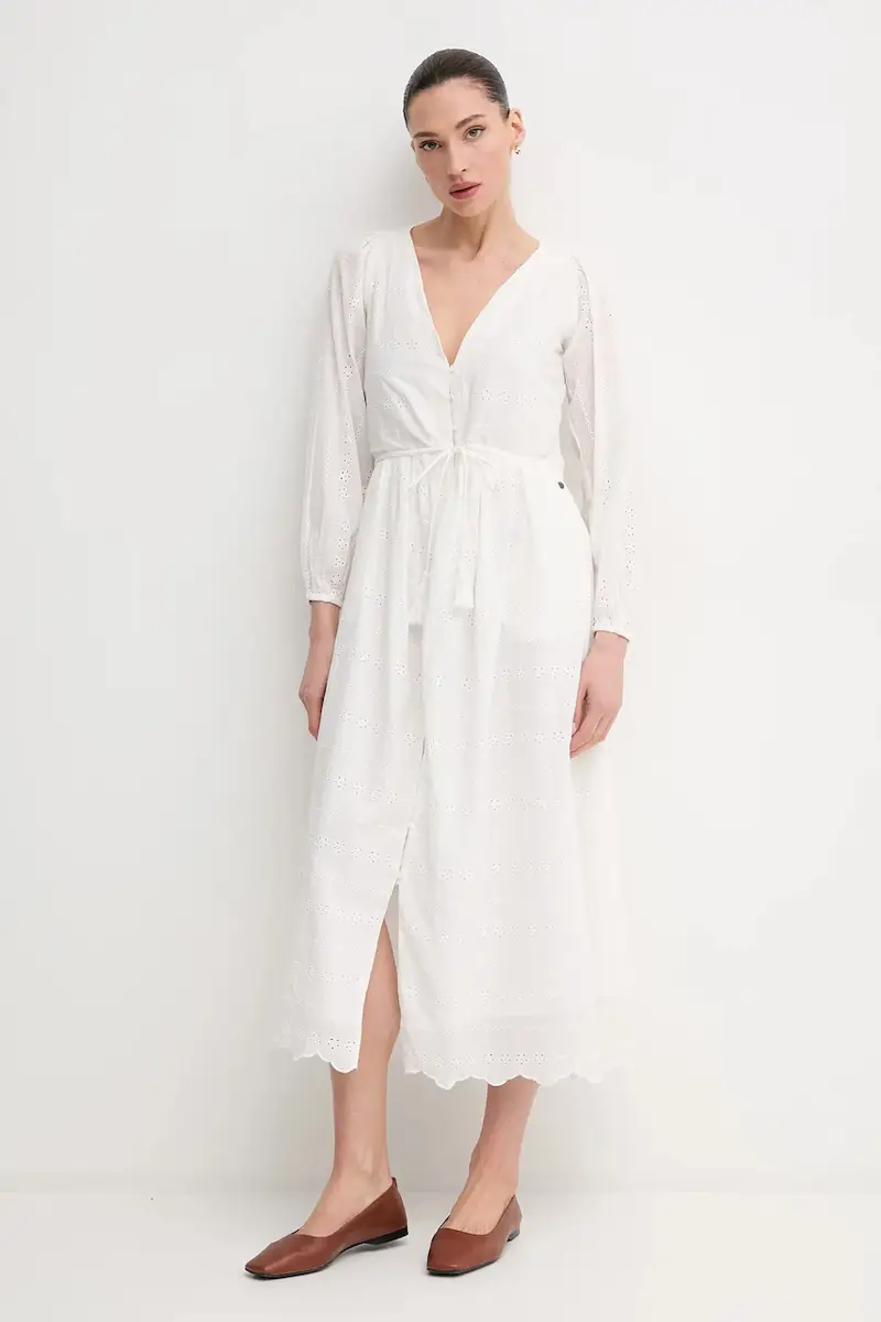 vestito in cotone DEEPTY colore beige PL953693 miniatura 3