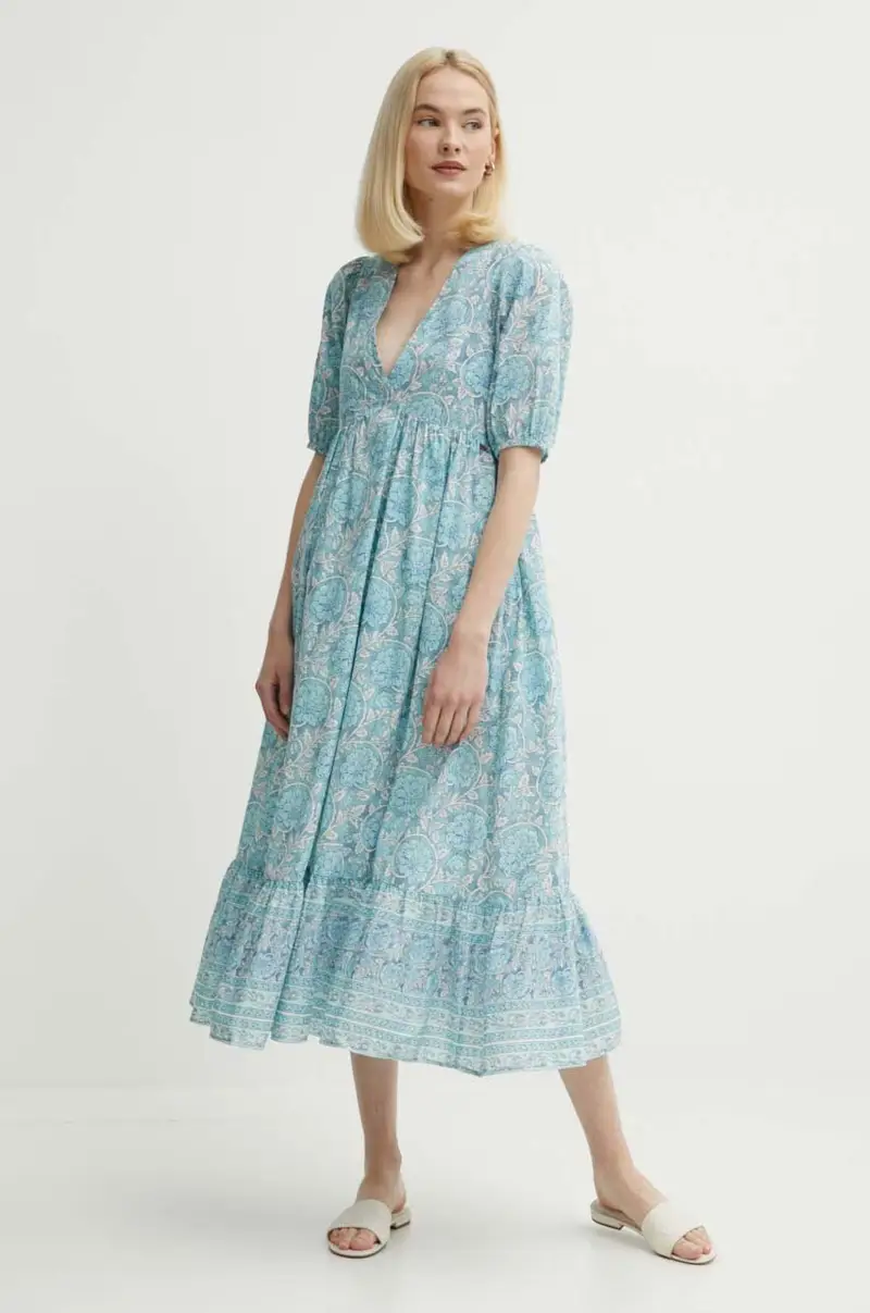 vestito in cotone MAFALDA colore blu PL953479 miniatura 4