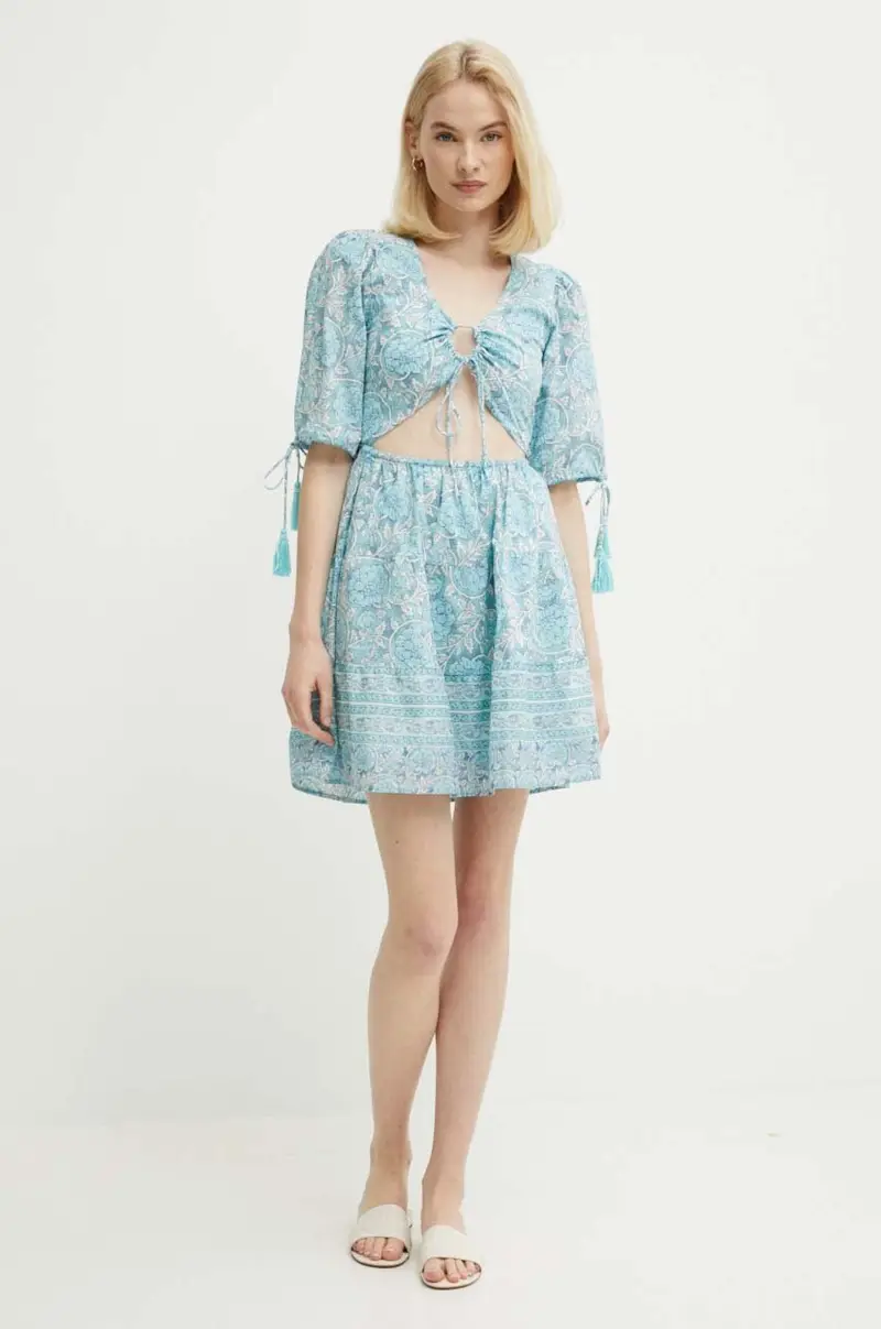 vestito in cotone MARGOT colore blu PL953478 miniatura 2