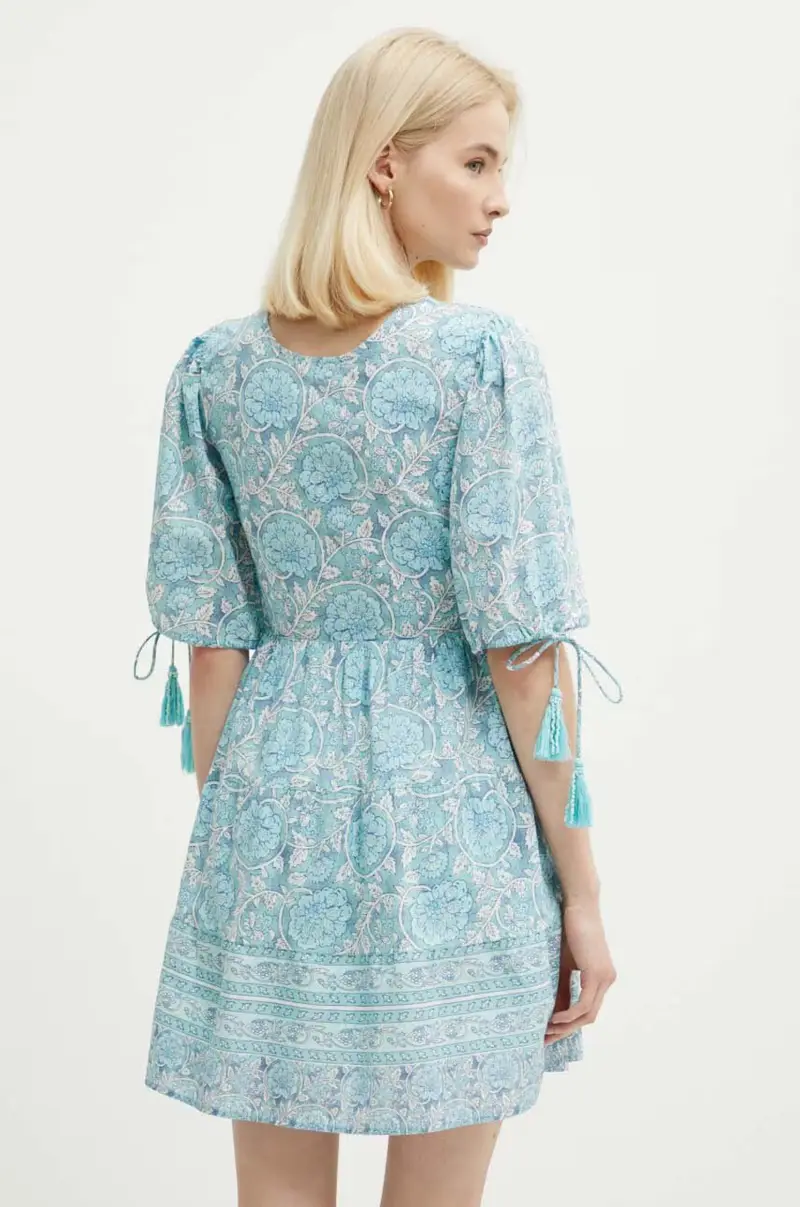 vestito in cotone MARGOT colore blu PL953478 miniatura 3